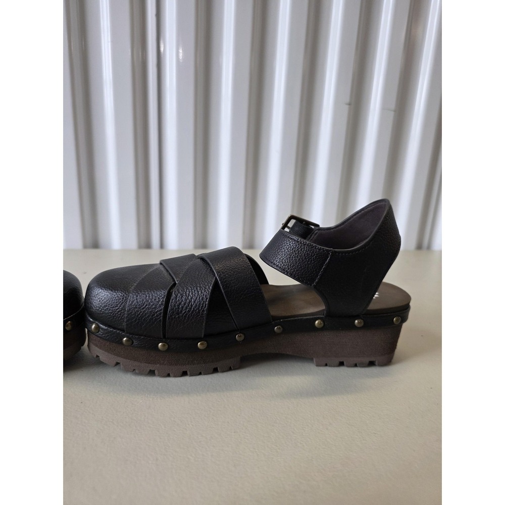 Yellow Box Sandals Womens Size 6.5 Black Rethel Studded Wedge Platform Strappy - Picture 5 of 10